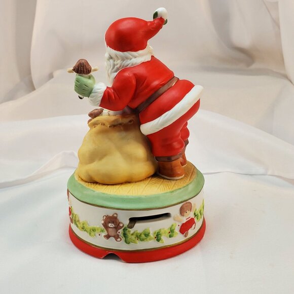 Vintage 1987 Enesco Santa Claus Music Box Figurine "I Believe In Santa" Works - Picture 5 of 12